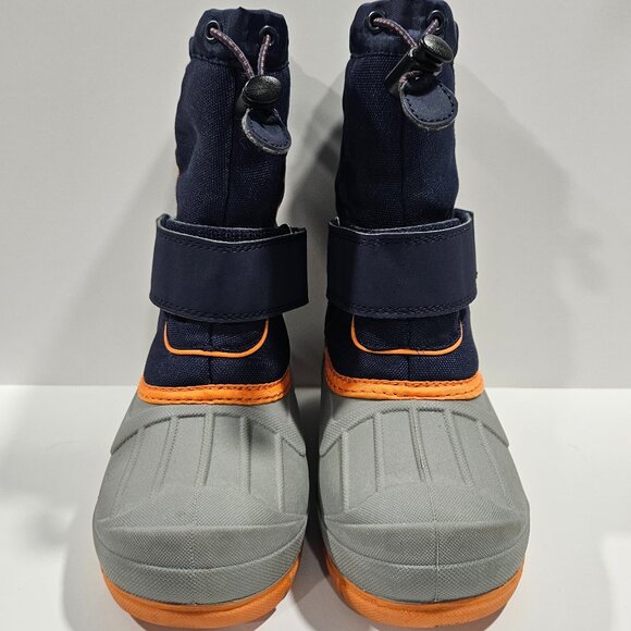 Cat & Jack Kids Thermolite Snow Boots Size 13 Navy Gray Orange - Picture 10 of 11